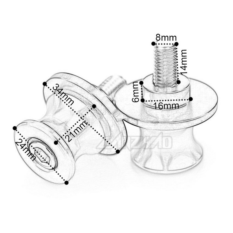 M8 Z400 Bobine braț oscilant pentru motociclete Suport din spate șuruburi Glisoare Accesorii din aluminiu CNC pentru Kawasaki Z400 2018 2019