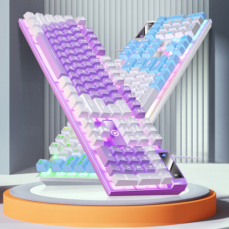 K500 mänguklaviatuur 104 klahvi Juhtmega mänguklaviatuur Taustavalgustusega mehaaniline lauaarvuti klaviatuur lauaarvuti sülearvutitele