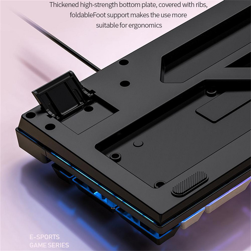 K500 mänguklaviatuur 104 klahvi Juhtmega mänguklaviatuur Taustavalgustusega mehaaniline lauaarvuti klaviatuur lauaarvuti sülearvutitele