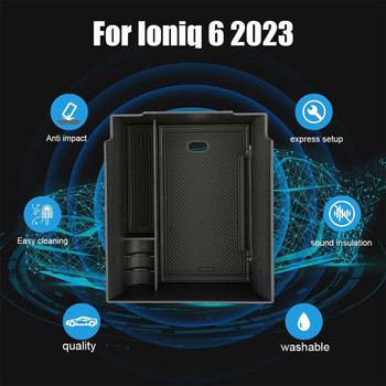 Νέο για Ioniq 6 2023 Αντιολισθητικό λαστιχένιο υποβραχιόνιο Κουτί αποθήκευσης αυτοκινήτου Κεντρικό κουτί αποθήκευσης Auto εσωτερικό Ioniq 6 αξεσουάρ 2023 O6I8