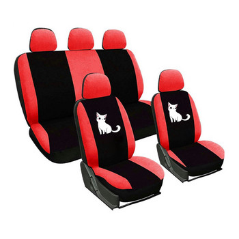 Висококачествени универсални калъфи за седалки с принт на сладка котка за предни/цяли калъфи за автомобилни седалки 2/4/9PCS Защитни калъфи за автомобилни седалки