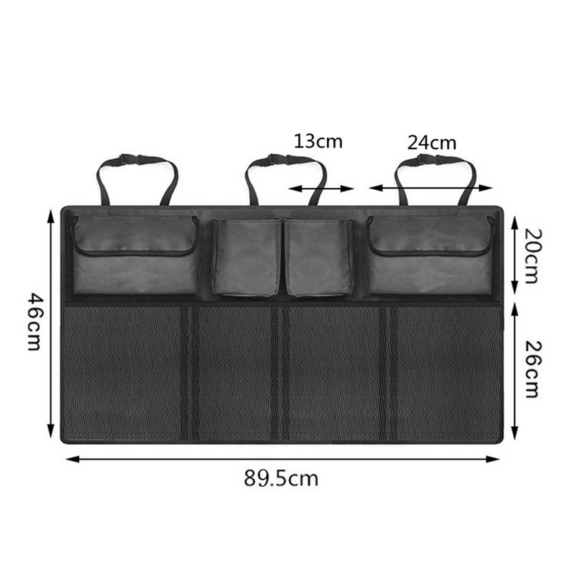 Organizator de portbagaj cu mai multe buzunare pentru mașină Geantă de depozitare pliabilă de capacitate mare Stocarea și ordonarea portbagajului Organizator de portbagaj Accesorii auto