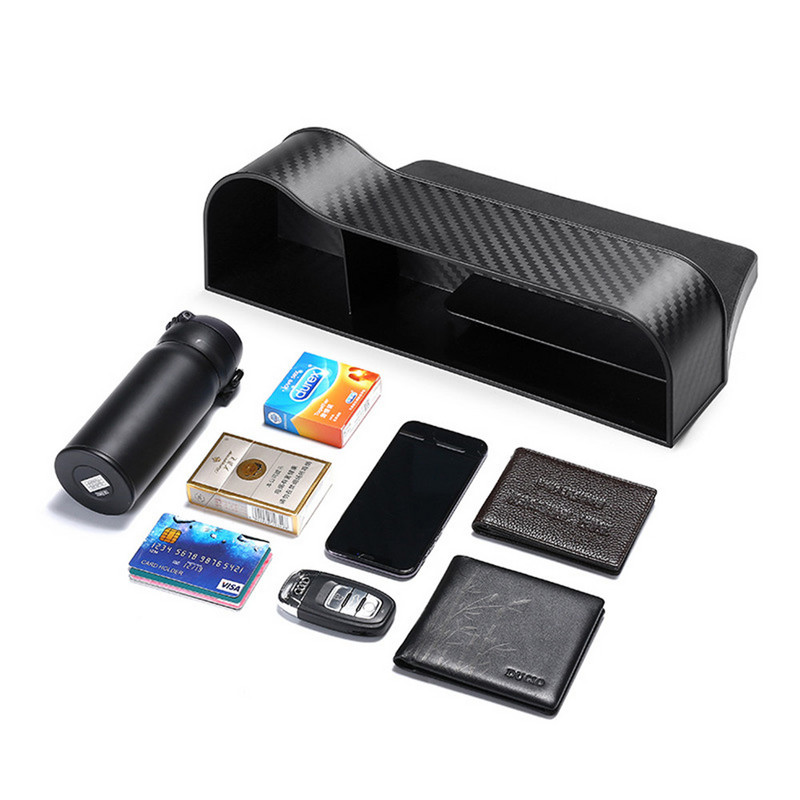 1 poros automobilio puodelių laikiklio sėdynės laikiklis Daugiafunkcinis sėdynės tarpo laikiklis Anglies pluošto plastiko sėdynės siūlės kišenė