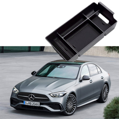Central Armrest Storage Box Center for Mercedes Benz C Class W206 220d 2022 2023 Console Flocking Organizer Containers