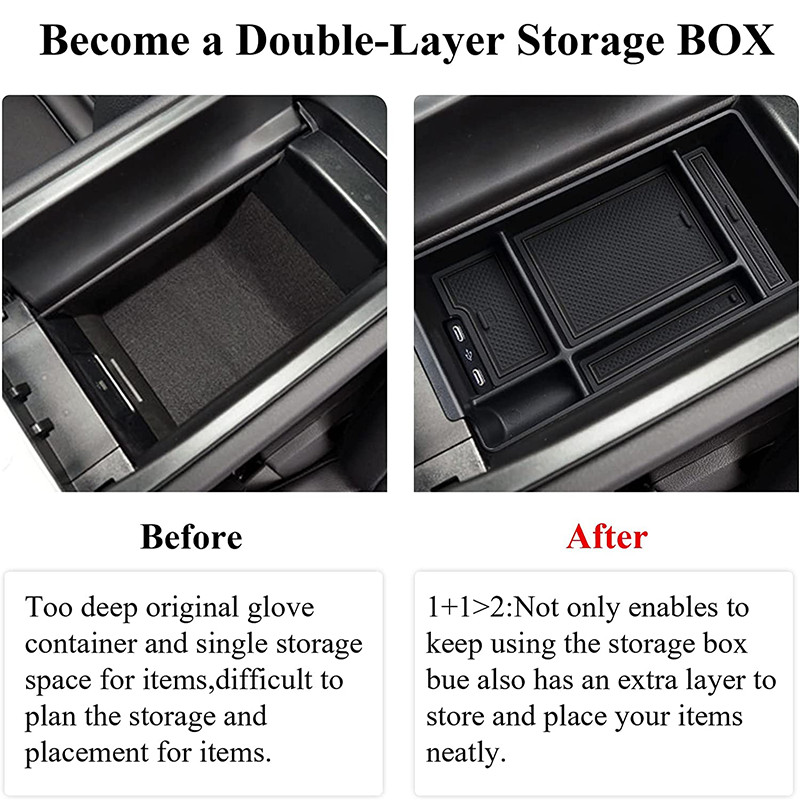 Cutie de depozitare cotieră centrală centrală pentru Mercedes Benz Clasa C W206 220d 2022 2023 Containere organizatoare flocate consolă