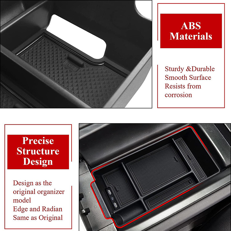 Cutie de depozitare cotieră centrală centrală pentru Mercedes Benz Clasa C W206 220d 2022 2023 Containere organizatoare flocate consolă