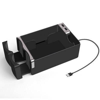 Univerzalna kutija za pohranu na naslonu za ruke za automobil s držačem za čašu Organizator na središnjoj konzoli Držač maramica s dvostrukim USB priključkom za automobil Kamion Terenska