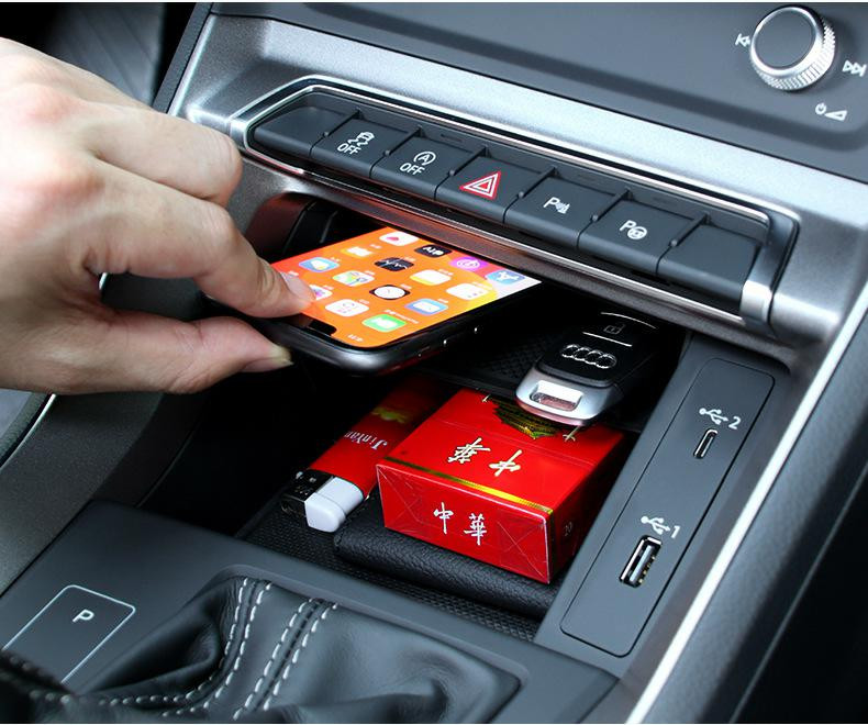 Δίσκος οργάνωσης κεντρικής κονσόλας για Audi Q3 F3 Sportback 2019 2020 2021 2022 Αξεσουάρ Κονσόλα αποθήκευσης Δίσκος θήκης για ντουλαπάκι γαντιών