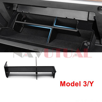Placă despărțitoare organizatoare pentru cutie de mănuși pentru Tesla Model 3 Y 17 - 23 Consolă centrală depozitare depozitare despărțitor despărțitor Accesorii pentru raft