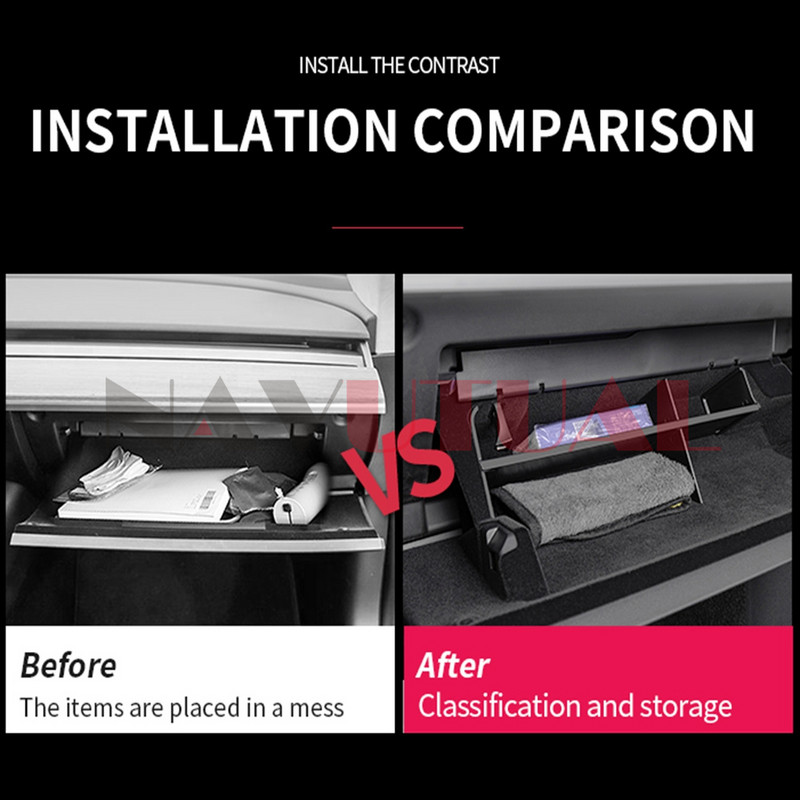 Placă despărțitoare organizatoare pentru cutie de mănuși pentru Tesla Model 3 Y 17 - 23 Consolă centrală depozitare depozitare despărțitor despărțitor Accesorii pentru raft