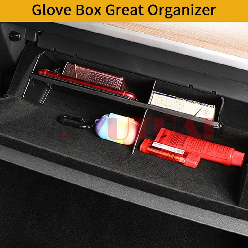Placă despărțitoare organizatoare pentru cutie de mănuși pentru Tesla Model 3 Y 17 - 23 Consolă centrală depozitare depozitare despărțitor despărțitor Accesorii pentru raft