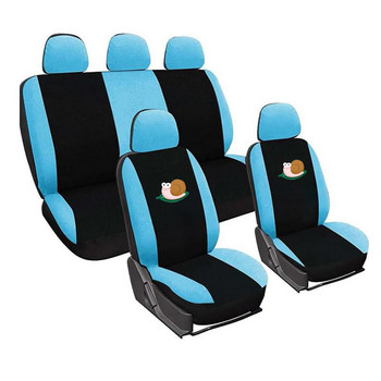 Висококачествени универсални калъфи за седалки с принт на сладки охлюви за предни/цяли калъфи за автомобилни седалки 2/4/9 бр. Защитни калъфи за автомобилни седалки