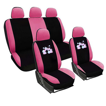 Rainbow Full Seat 1/2/5 Seat Калъфи за автомобилни седалки за жени Калъфи за автомобилни седалки Пеперуда Бродерия Универсално прилягане на повечето автомобилни седалки Стайлинг