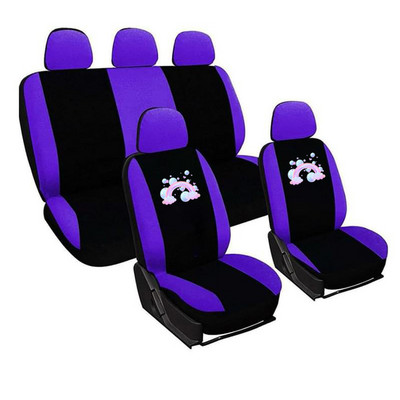 Rainbow täisistme 1/2/5 istme autoistme katted naistele autoistme katted liblikas tikandid universaalsed, sobivad enamikule autoistmetele