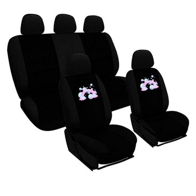 Rainbow täisistme 1/2/5 istme autoistme katted naistele autoistme katted liblikas tikandid universaalsed, sobivad enamikule autoistmetele