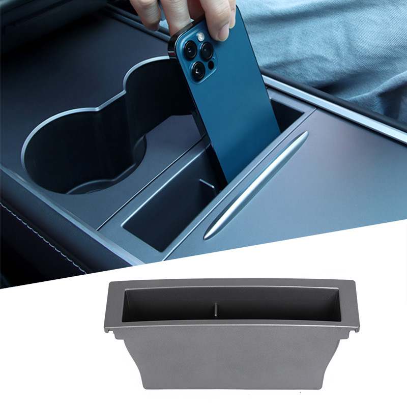 Auto keskkonsooli käetoe hoiukast Tesla mudeli Y mudelile 3 2021-2023 sisseehitatud kaardivõtmega telefoni laadimiskaabli karp