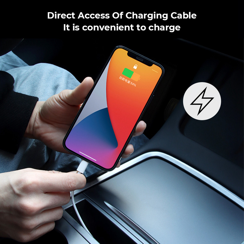 Auto keskkonsooli käetoe hoiukast Tesla mudeli Y mudelile 3 2021-2023 sisseehitatud kaardivõtmega telefoni laadimiskaabli karp