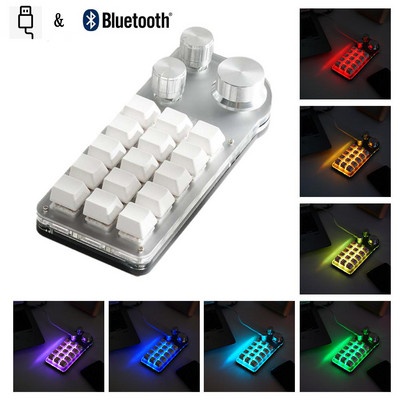 Programmeerimismakro kohandatud klaviatuur nupuga RGB kopeerimiskleebi mininupp Photoshopi mängu mehaaniline klaviatuur Hotswap makropadi