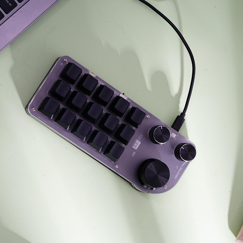 Programmeerimismakro kohandatud klaviatuur nupuga RGB kopeerimiskleebi mininupp Photoshopi mängu mehaaniline klaviatuur Hotswap makropadi