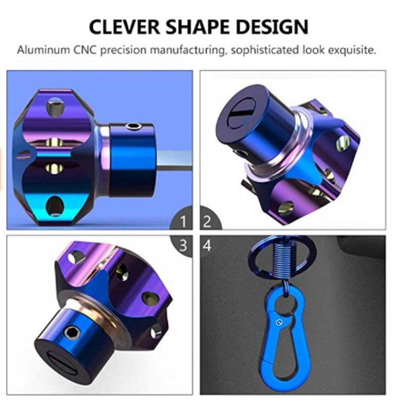 Capac universal pentru chei CNC pentru motociclete Hexagon ars din titan Breloc pentru cap Carcasă decorativă Modificată pentru chei Accesorii pentru mașină