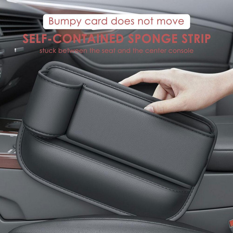 Multifunktsionaalne istmevahe hoiukott autoistme vahetäite jaoks koos telefonitopsihoidjaga PU nahast autosisu pragude karp