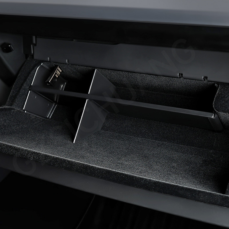 Skirtas Tesla modeliui Y/ 3 2022 2023 ABS centrinės konsolės pirštinių skyrelis Organizatoriaus dėklas antrojo piloto laikymo dėžės intervalo priedai