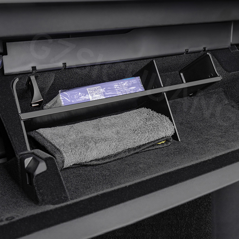 Skirtas Tesla modeliui Y/ 3 2022 2023 ABS centrinės konsolės pirštinių skyrelis Organizatoriaus dėklas antrojo piloto laikymo dėžės intervalo priedai