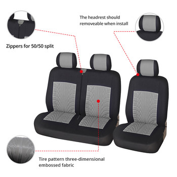1 + 2 калъфа за автомобилни седалки Покритие с висок материал Гума от полиестерни влакна за Mercedes Vito W639 За Ford Transit