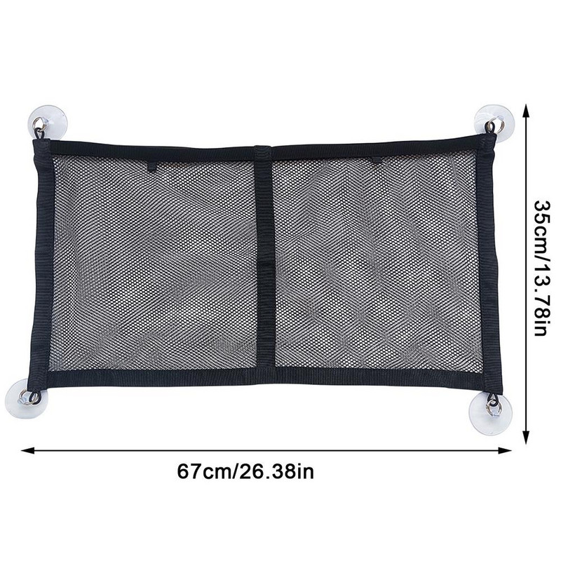 Geantă de depozitare de buzunar pentru plasă pentru mașină, geam de mașină cu ventoză, geantă pentru agățat, plasă pentru bagaje pentru acoperiș, pentru organizator interior de mașini, accesoriu