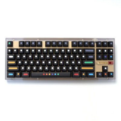 135 klavišai GMK Black Dots Klaviatūros dangteliai Cherry Profile PBT DYE antrinė mechaninė klaviatūros klaviatūra skirta MX jungikliui su 1,7U 2U Shift 6,25U 7U