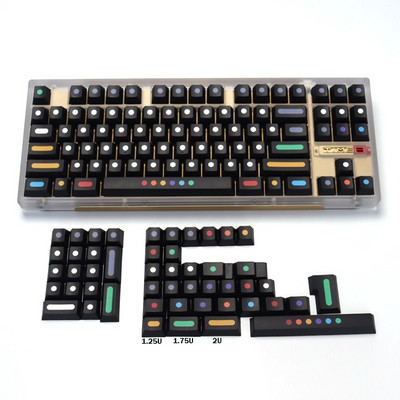135 klavišai GMK Black Dots Klaviatūros dangteliai Cherry Profile PBT DYE antrinė mechaninė klaviatūros klaviatūra skirta MX jungikliui su 1,7U 2U Shift 6,25U 7U
