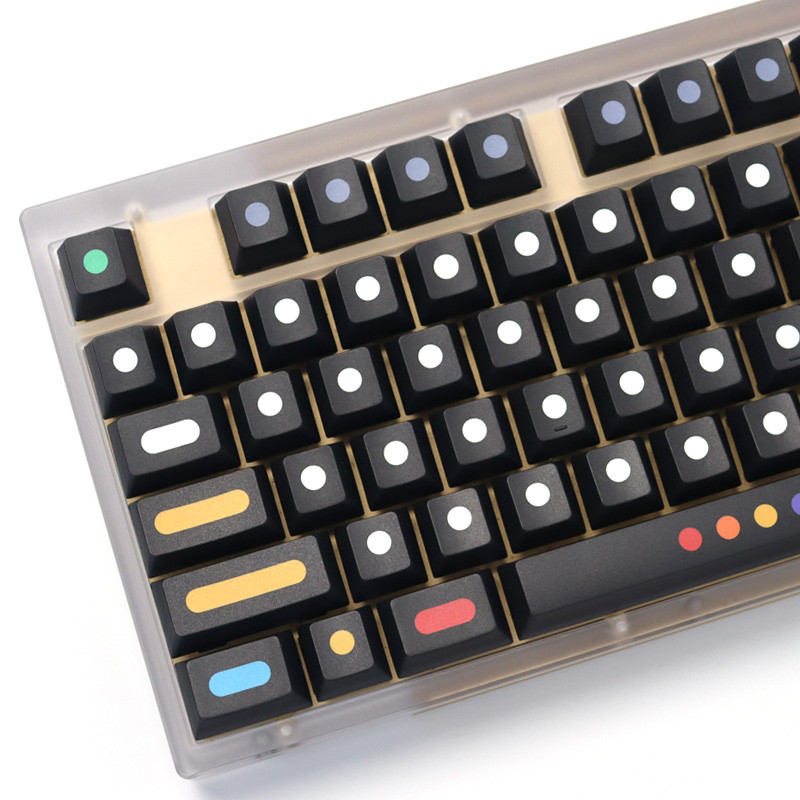 135 klavišai GMK Black Dots Klaviatūros dangteliai Cherry Profile PBT DYE antrinė mechaninė klaviatūros klaviatūra skirta MX jungikliui su 1,7U 2U Shift 6,25U 7U