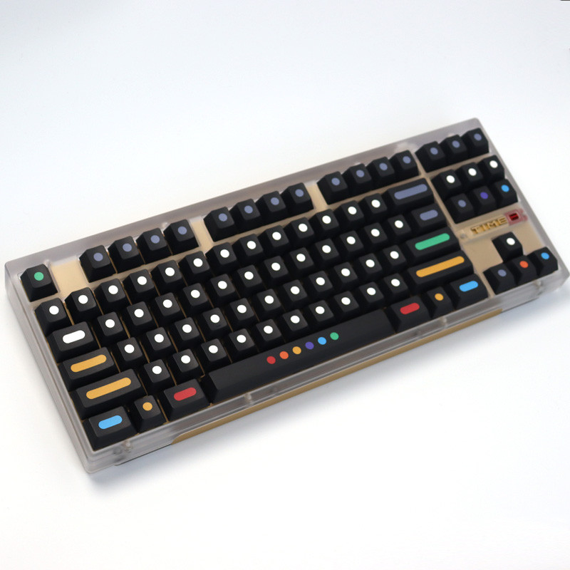 135 klavišai GMK Black Dots Klaviatūros dangteliai Cherry Profile PBT DYE antrinė mechaninė klaviatūros klaviatūra skirta MX jungikliui su 1,7U 2U Shift 6,25U 7U