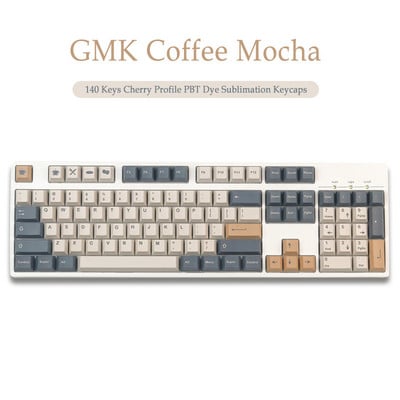 140 Keys GMK Coffee Mocha Keycaps Cherry Profile PBT DYE Sublimation Mechanical Keyboard Keyboard for MX Switch