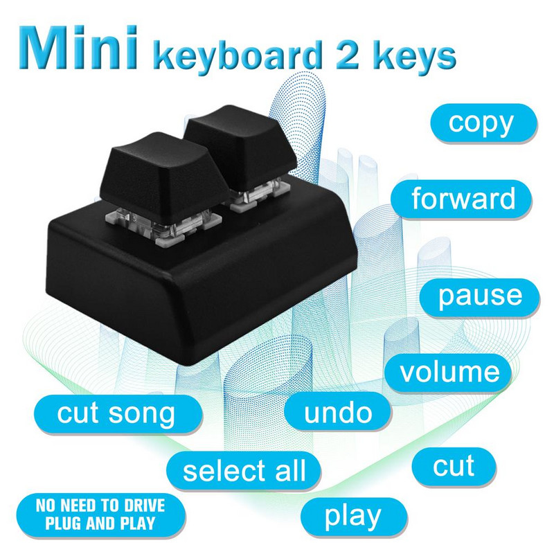 Προγραμματισμός Macro Προσαρμοσμένο πληκτρολόγιο RGB 2 πλήκτρων Copy Paste Mini Κουμπί Photoshop Πληκτρολόγιο παιχνιδιών Μηχανικό Macropad Hotswap