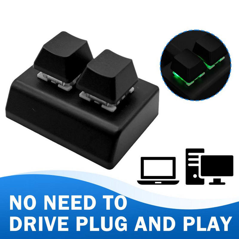 Προγραμματισμός Macro Προσαρμοσμένο πληκτρολόγιο RGB 2 πλήκτρων Copy Paste Mini Κουμπί Photoshop Πληκτρολόγιο παιχνιδιών Μηχανικό Macropad Hotswap