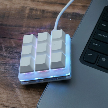 9 клавиша RGB Macropad Macro Механична клавиатура USB Mini Gaming Персонализирани клавиатури за програмиране за Photoshop Gaming