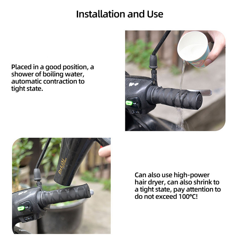 Libisemisvastane kummist käepideme kinnas mootorratta käepideme kate Universaalne termokahaneva käepideme katte varruka juhtraua katted