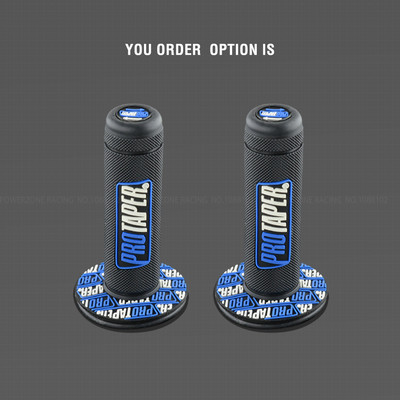 MX geel sarnane 7/8" juhtrauale helesinised kummist käepidemed mootorrattale mootorrattale supermoto pitbike dirt pit bike tasuta kohaletoimetamine