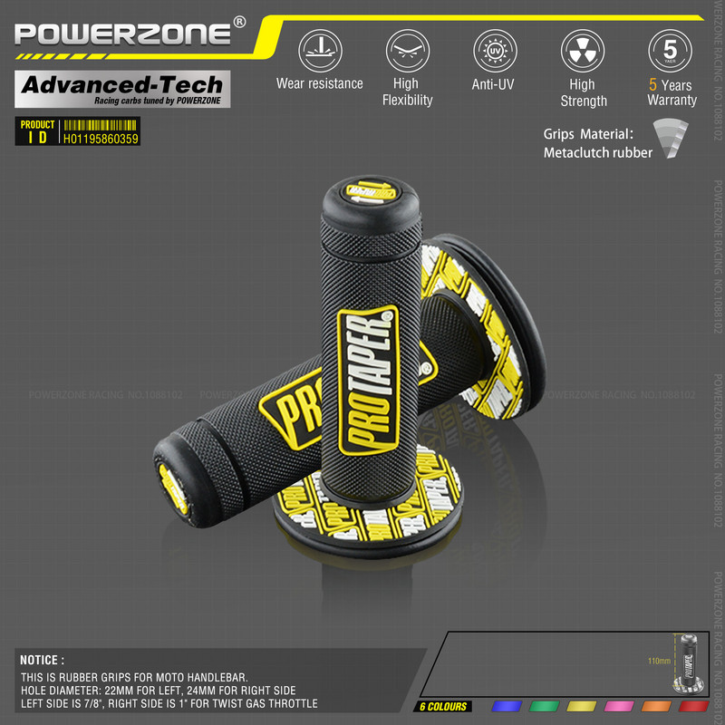 MX geel sarnane 7/8" juhtrauale helesinised kummist käepidemed mootorrattale mootorrattale supermoto pitbike dirt pit bike tasuta kohaletoimetamine