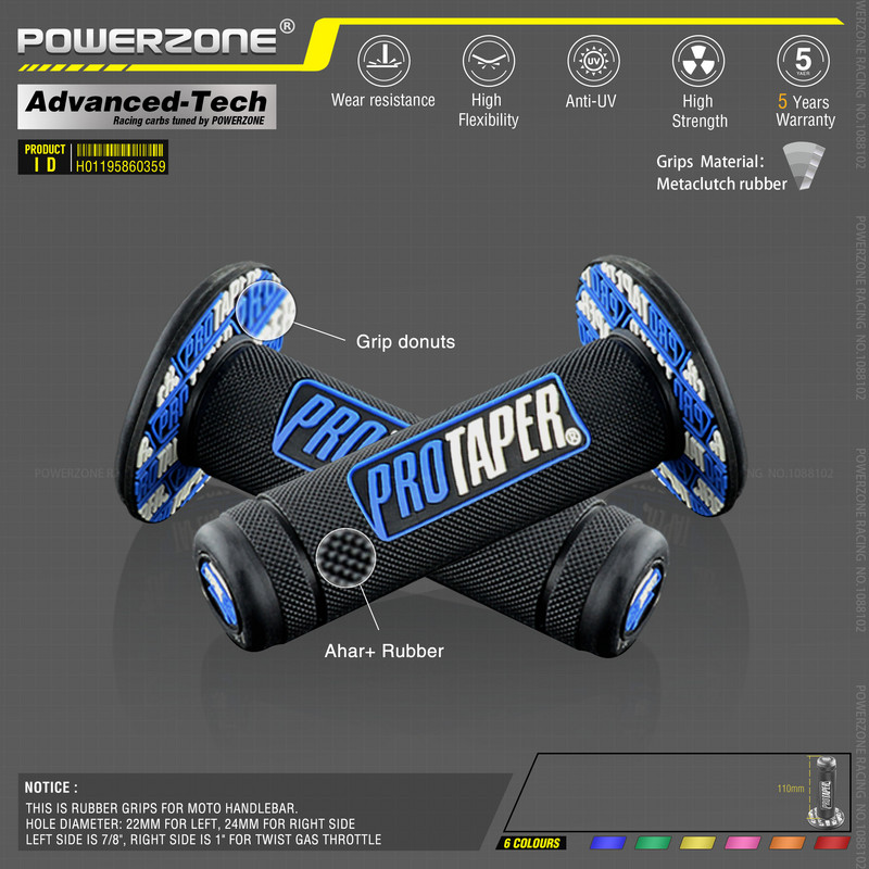 MX geel sarnane 7/8" juhtrauale helesinised kummist käepidemed mootorrattale mootorrattale supermoto pitbike dirt pit bike tasuta kohaletoimetamine