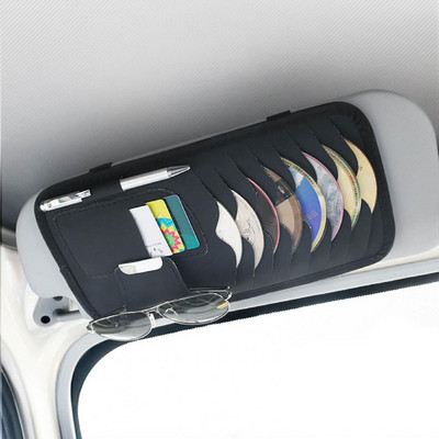 CD-de salvestusseade Multifunktsionaalne suure mahutavusega kunstnahast auto päikesesirm CD-DVD-salvestuse korraldaja auto sisemuse jaoks