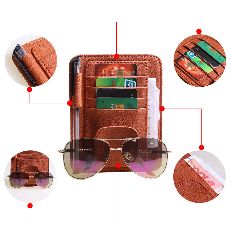 Automobilinis skydelis nuo saulės, kelių kišenių automobilio salono priedai Kišeninis laikiklis automobilio dokumentų laikymo maišelio rašiklio laikiklis