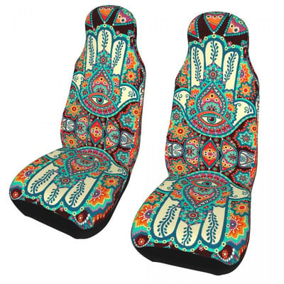 Hamsa Hand Bohemian Universal Husa Scaun Auto Impermeabil Femei Hippie Mandala Paisley Boho Covoraș Scaun Auto Fibră Vânătoare