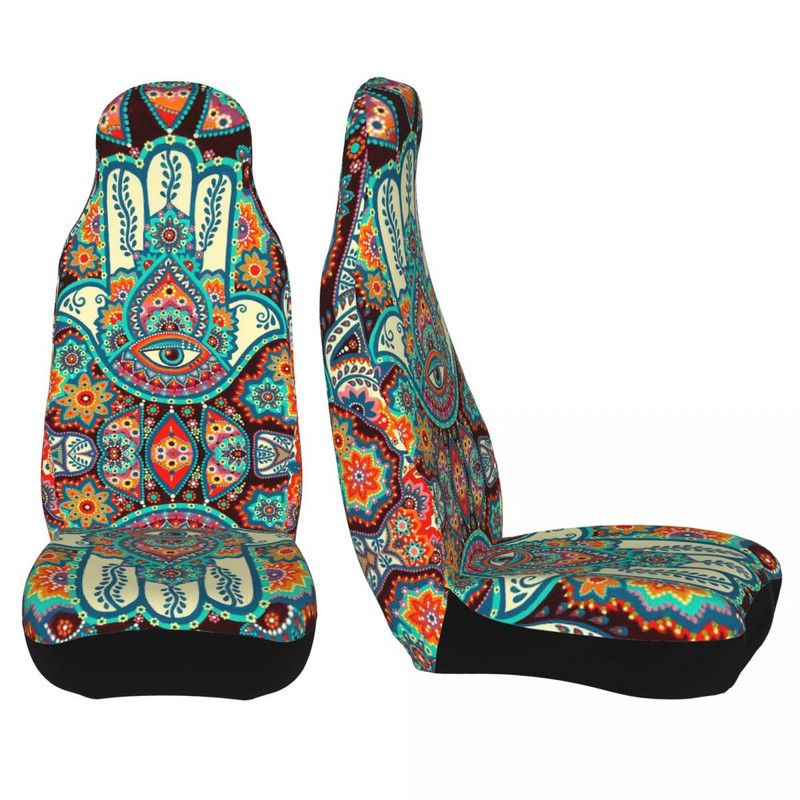 Hamsa Hand Bohemian Universal Husa Scaun Auto Impermeabil Femei Hippie Mandala Paisley Boho Covoraș Scaun Auto Fibră Vânătoare