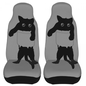 Hang Loose Black Cat Pocket Универсален калъф за столче за кола Авто интериор за SUV Калъфи за автомобилни седалки Полиестер Лов