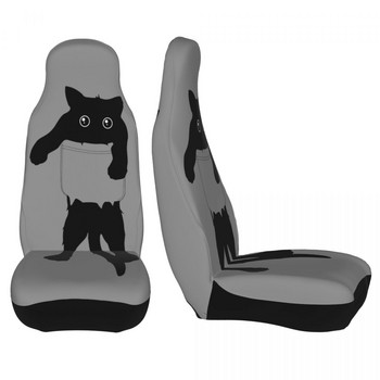 Hang Loose Black Cat Pocket Универсален калъф за столче за кола Авто интериор за SUV Калъфи за автомобилни седалки Полиестер Лов