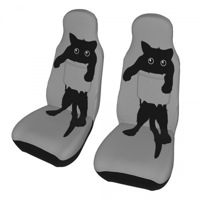 Hang Loose Black Cat Pocket universāls automašīnas sēdekļa pārsegs Auto salons SUV automašīnu sēdekļu pārvalkiem poliestera medības