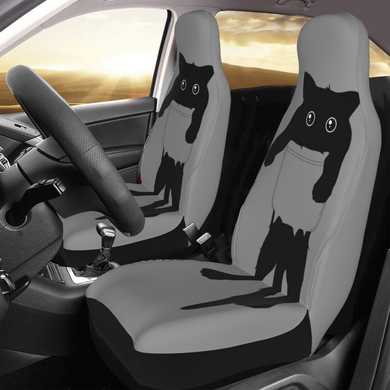 Hang Loose Black Cat Pocket Universal κάλυμμα καθισμάτων αυτοκινήτου Auto εσωτερικό για καλύμματα καθισμάτων αυτοκινήτου SUV Πολυεστερικό Hunting