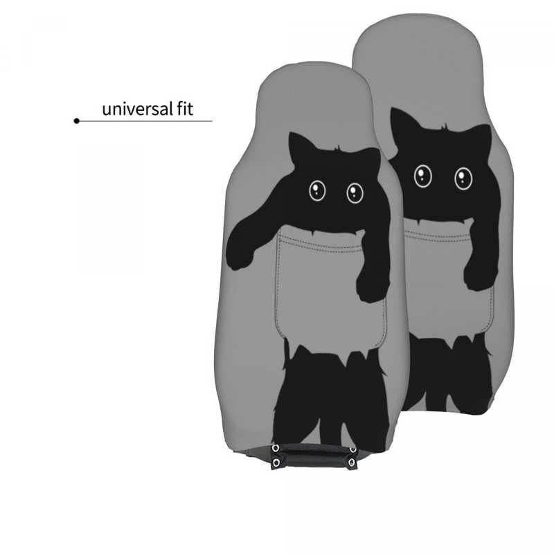 Hang Loose Black Cat Pocket Universal κάλυμμα καθισμάτων αυτοκινήτου Auto εσωτερικό για καλύμματα καθισμάτων αυτοκινήτου SUV Πολυεστερικό Hunting